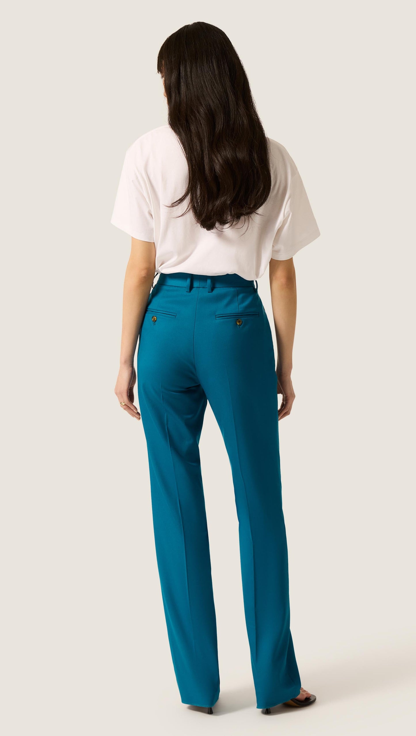Straight Leg Trouser in Seasonless Wool | Ocean