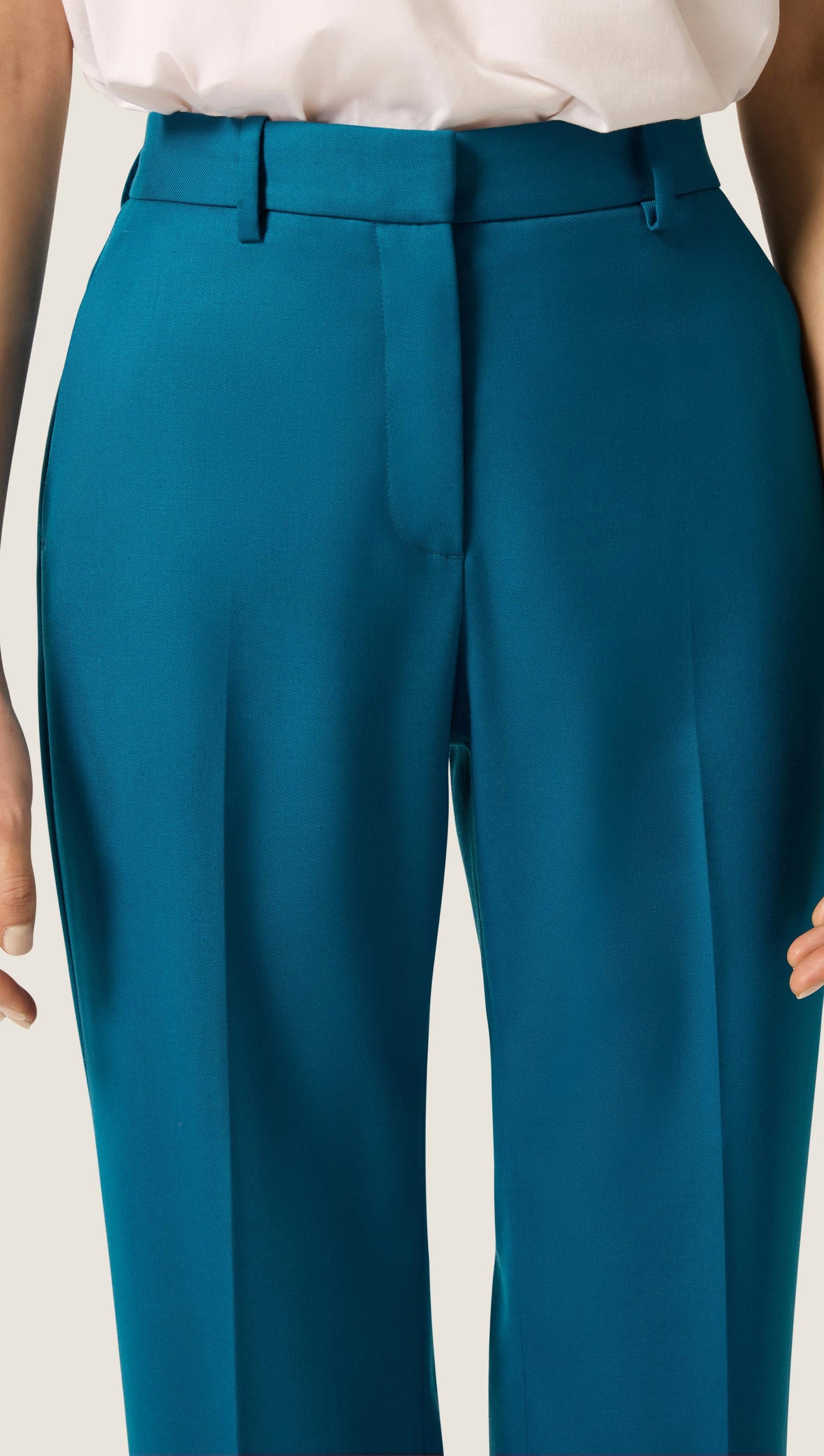 Straight Leg Trouser in Seasonless Wool | Ocean