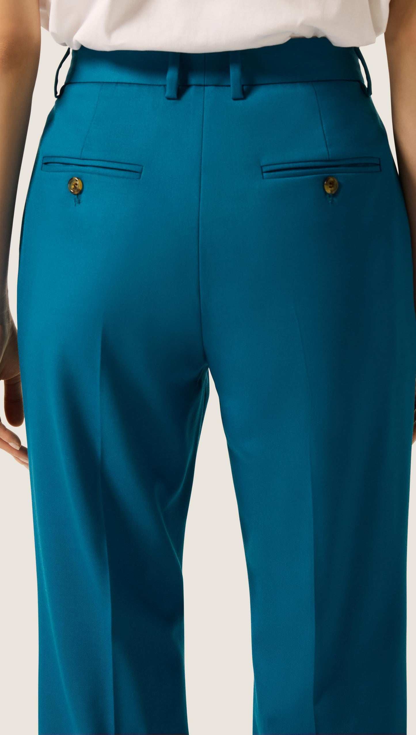 Straight Leg Trouser in Seasonless Wool | Ocean