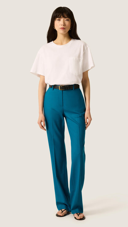 Straight Leg Trouser in Seasonless Wool | Ocean