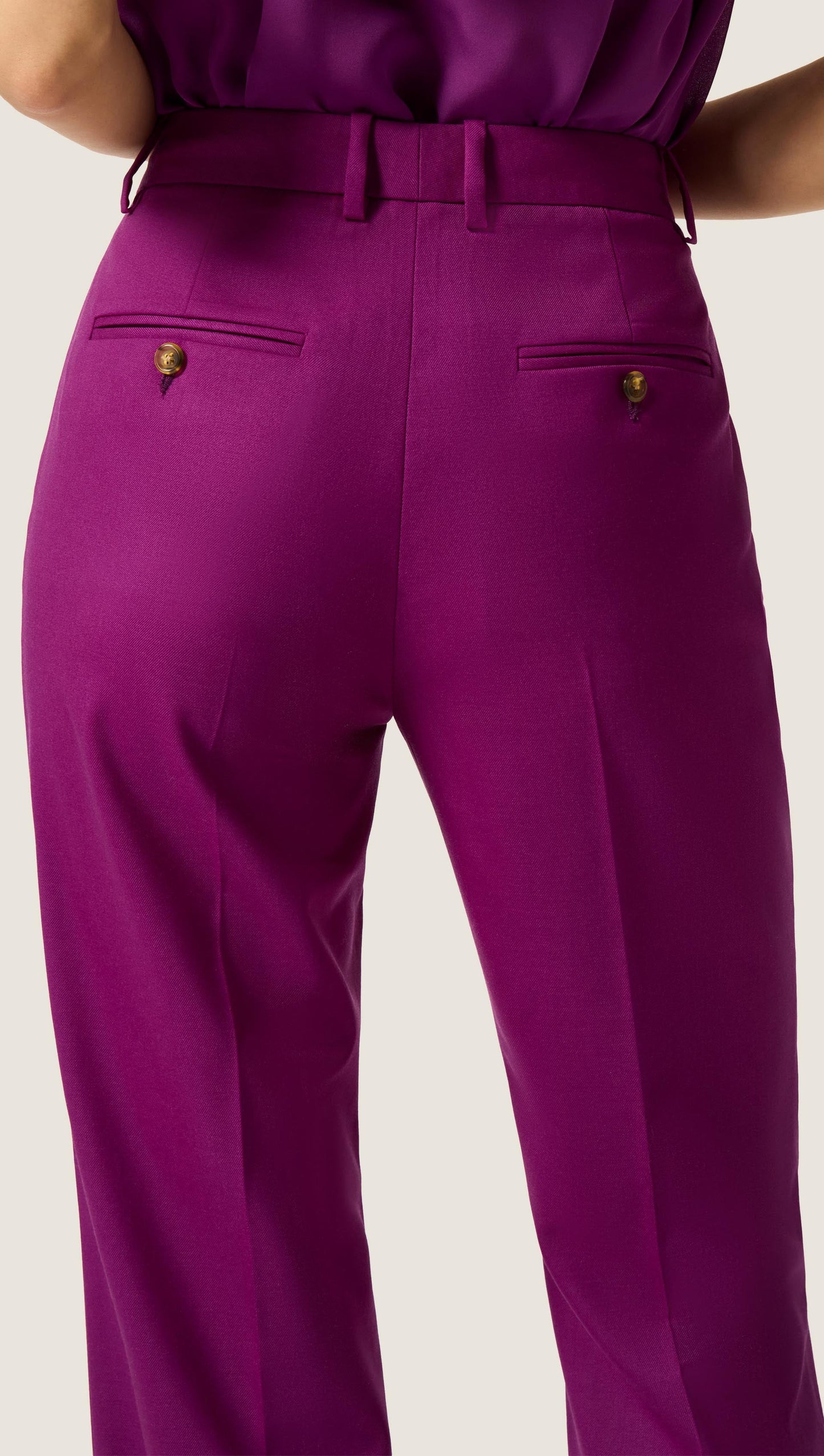 Straight Leg Trouser in Seasonless Wool | Violet