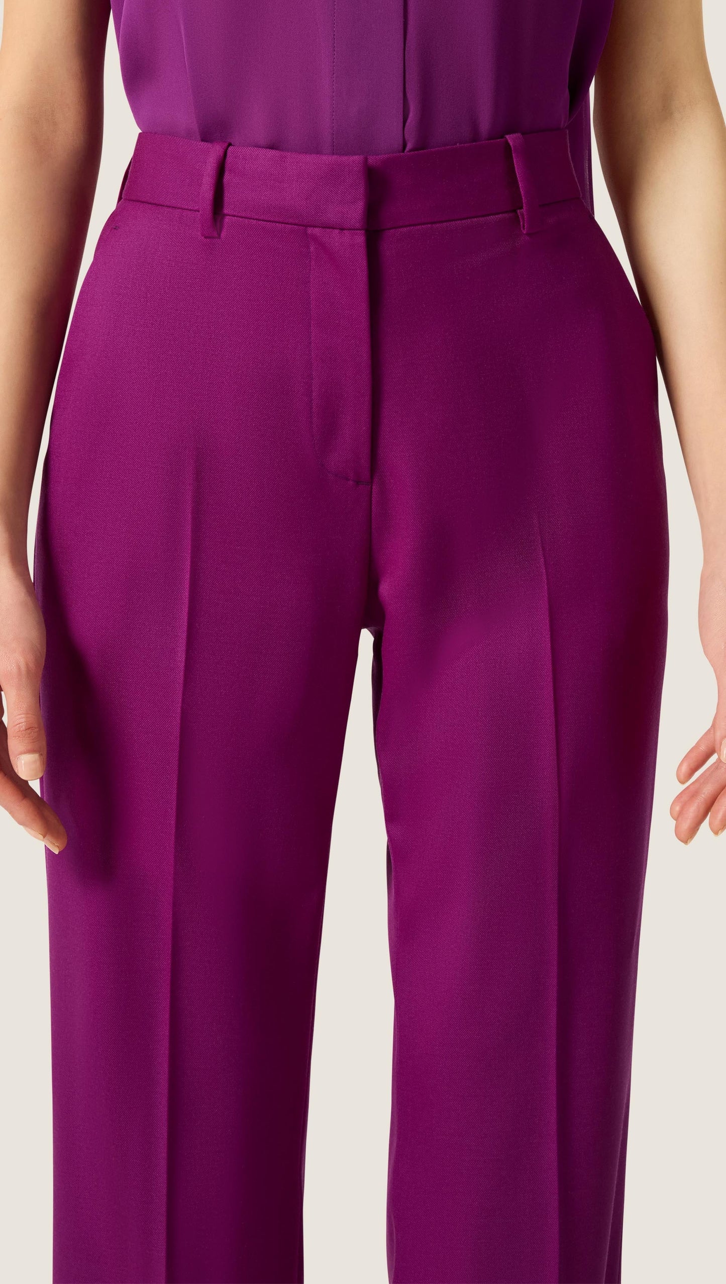 Straight Leg Trouser in Seasonless Wool | Violet