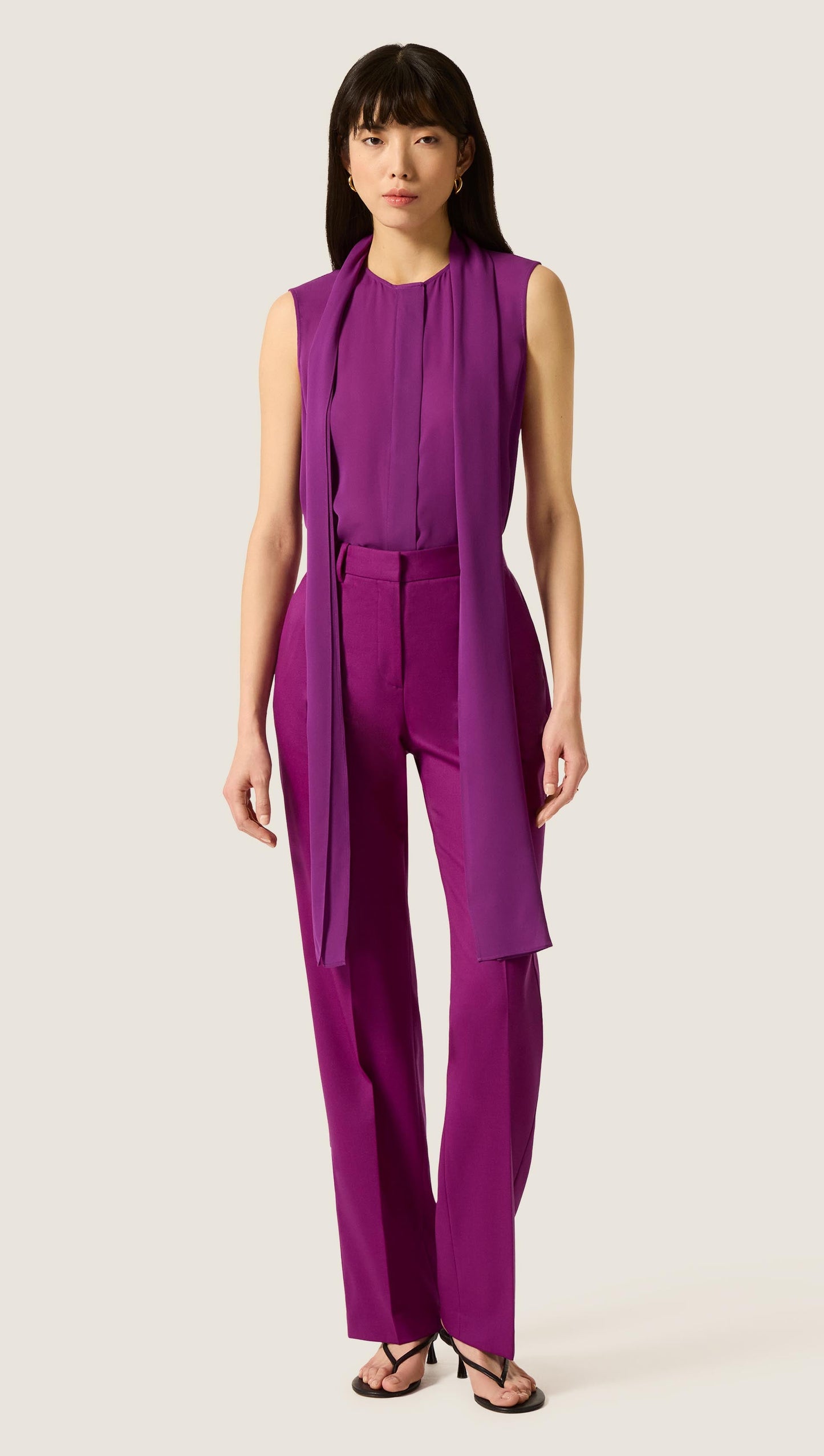 Straight Leg Trouser in Seasonless Wool | Violet