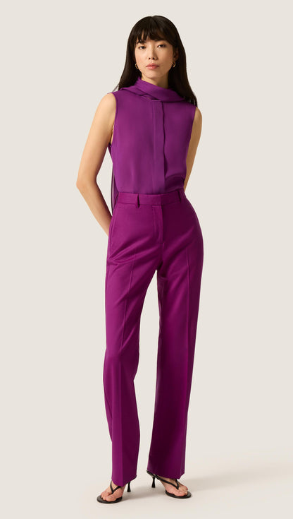 Straight Leg Trouser in Seasonless Wool | Violet
