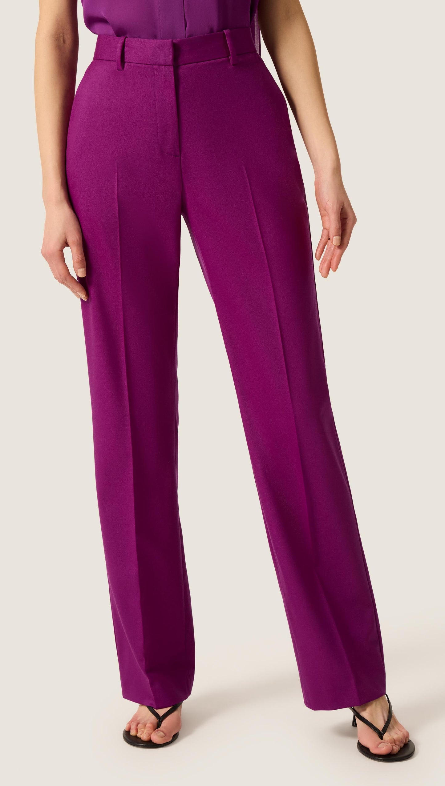Straight Leg Trouser in Seasonless Wool | Violet