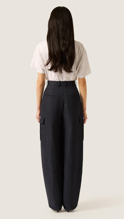 Tailored Cargo Pant in Linen Twill | Midnight