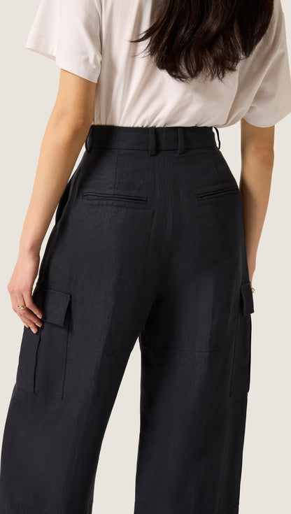 Tailored Cargo Pant in Linen Twill | Midnight