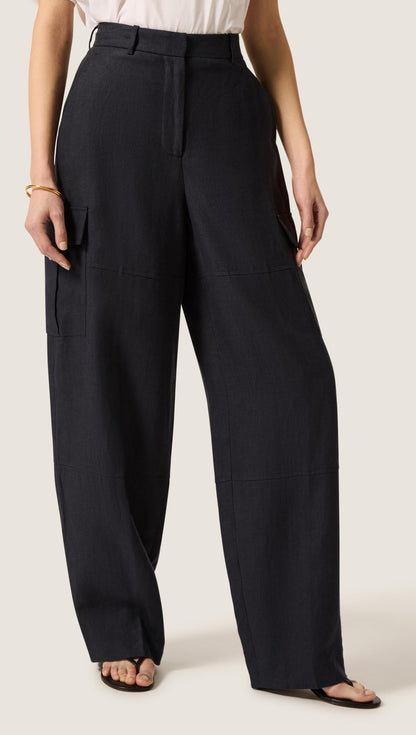Tailored Cargo Pant in Linen Twill | Midnight