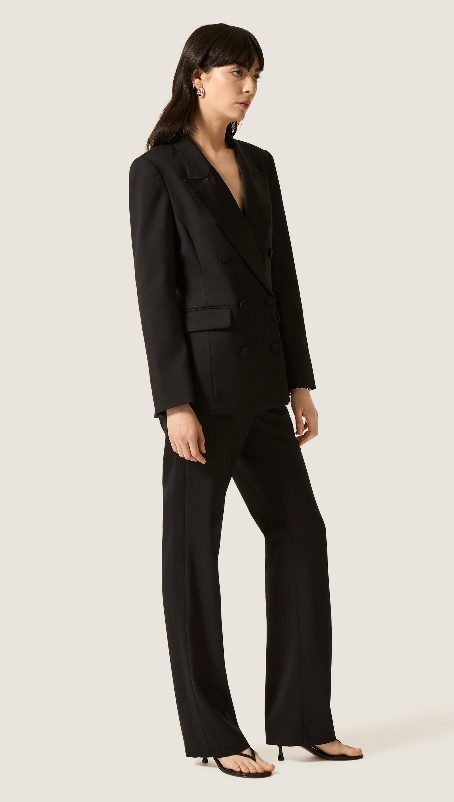 Tuxedo Blazer in Seasonless Wool | Black