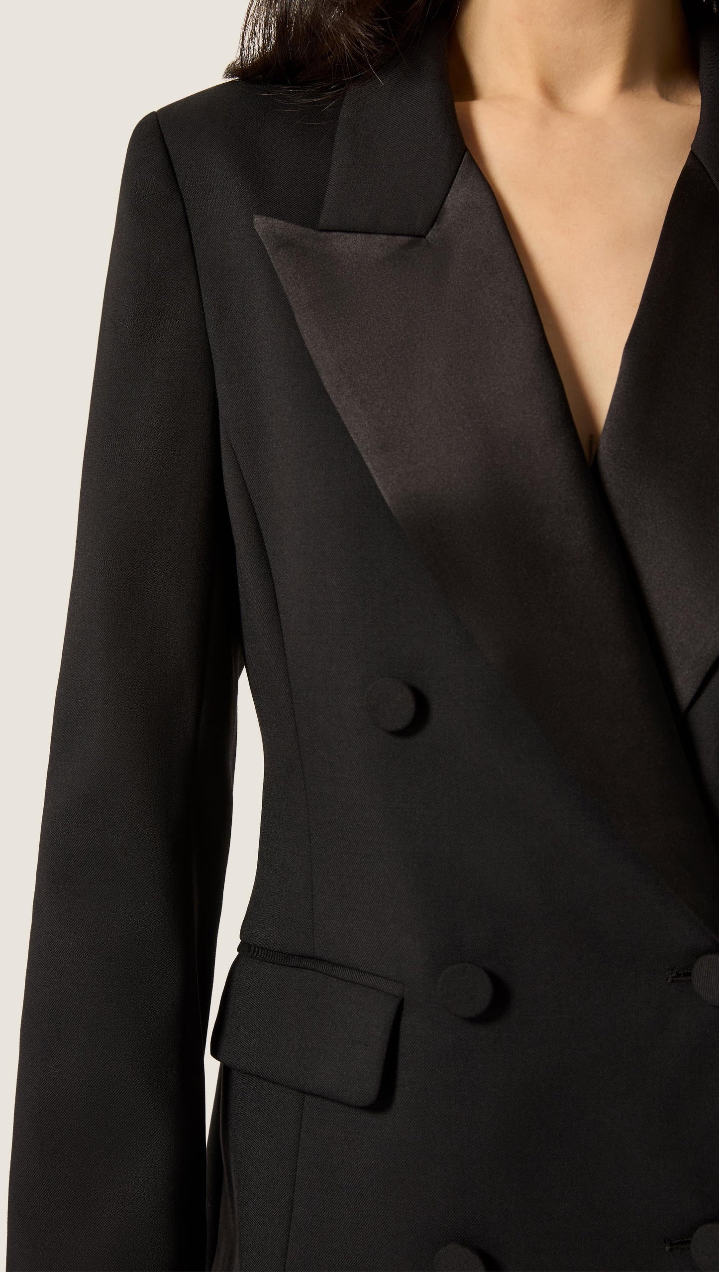 Tuxedo Blazer in Seasonless Wool | Black