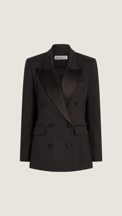 Tuxedo Blazer in Seasonless Wool | Black