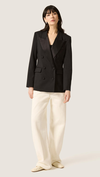Tuxedo Blazer in Seasonless Wool | Black