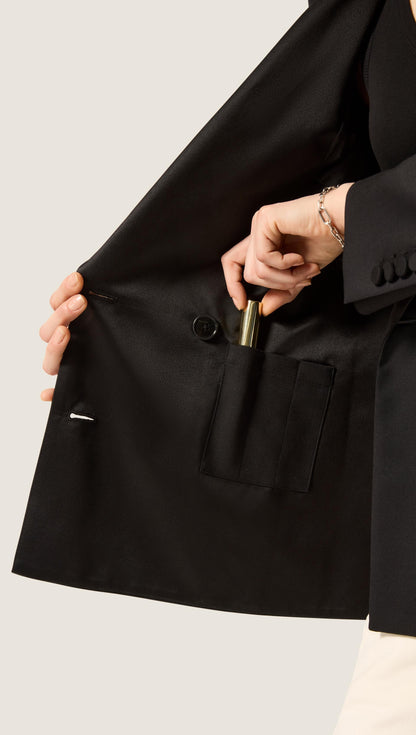Tuxedo Blazer in Seasonless Wool | Black