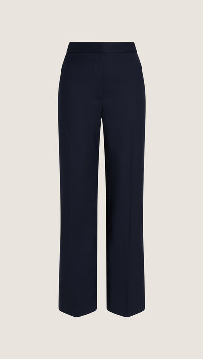 Wide Leg Trouser in Seasonless Wool | Midnight