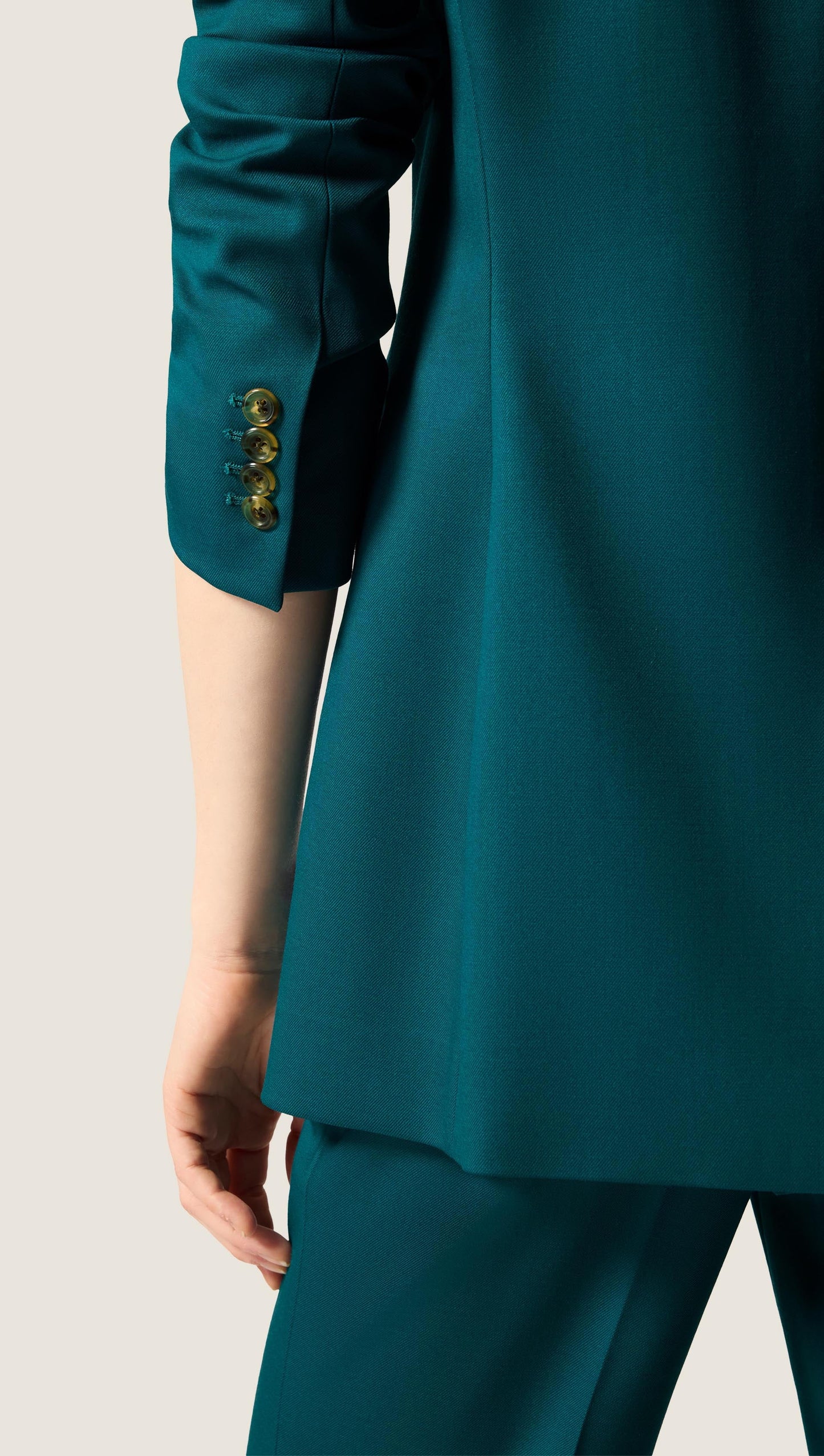 Double-Breasted Blazer in Seasonless Wool | Deep Teal