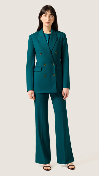 Double-Breasted Blazer in Seasonless Wool | Deep Teal