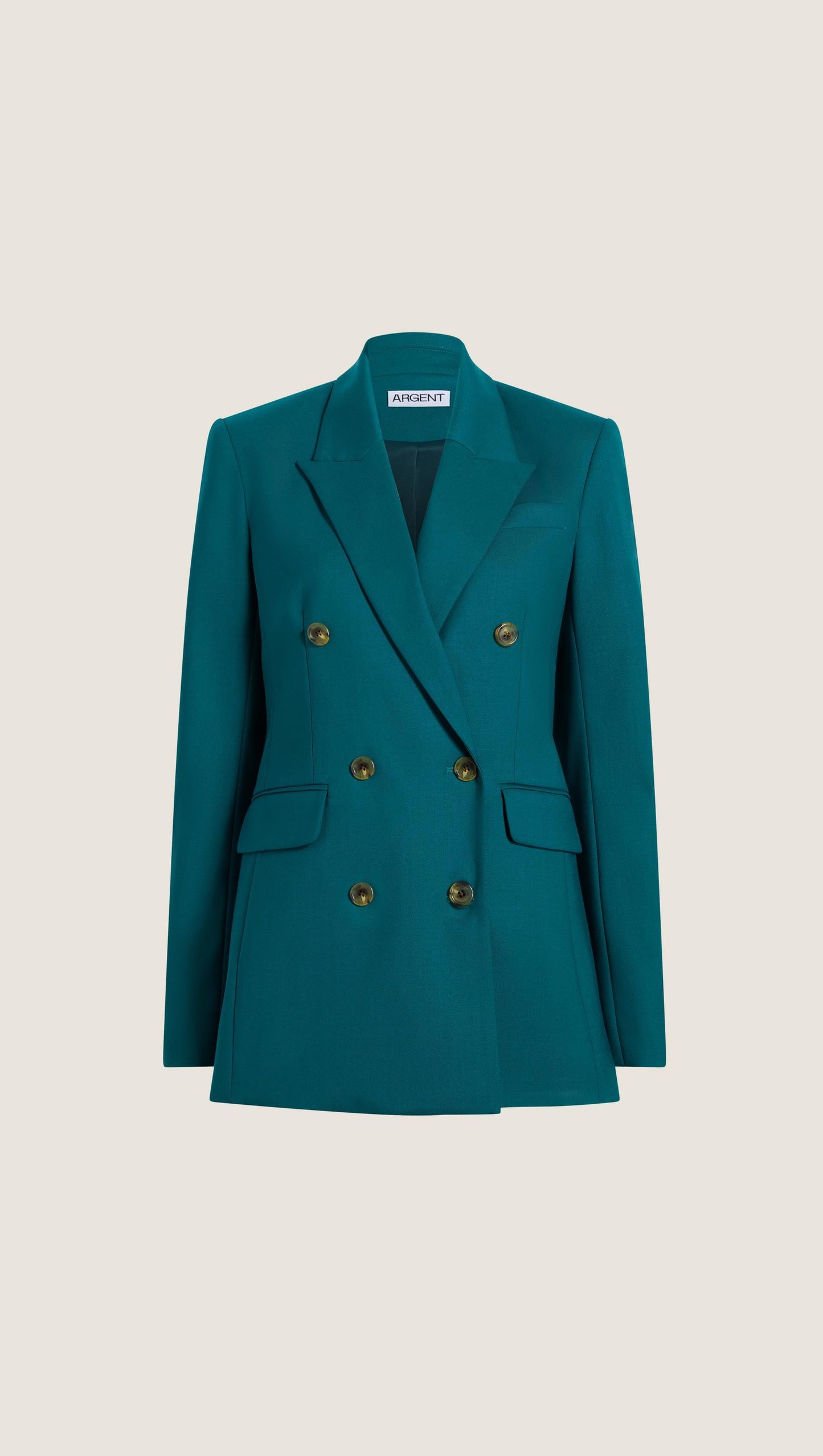 Double-Breasted Blazer in Seasonless Wool | Deep Teal