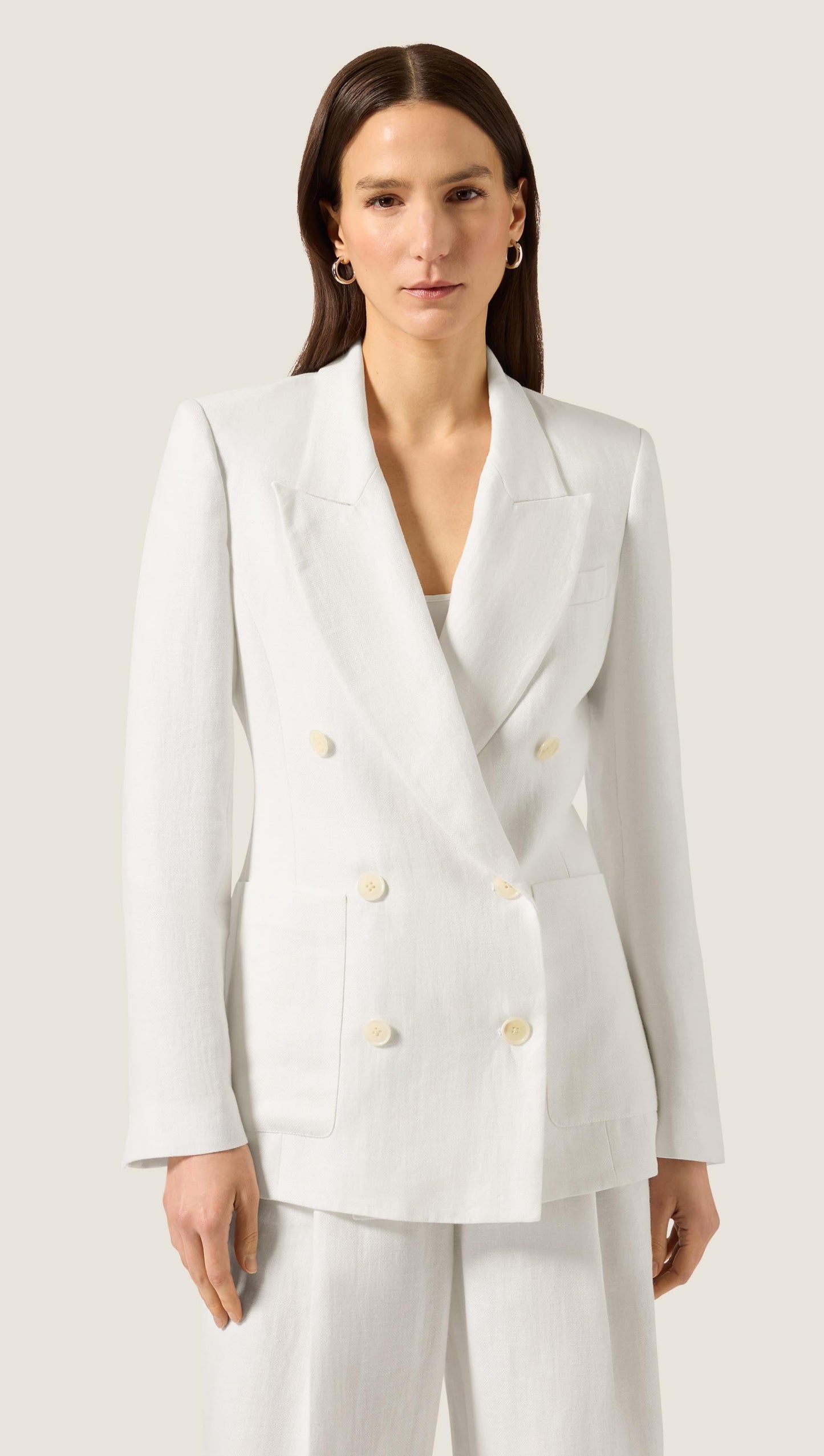 Chelsea Blazer in Viscose Linen | Ivory