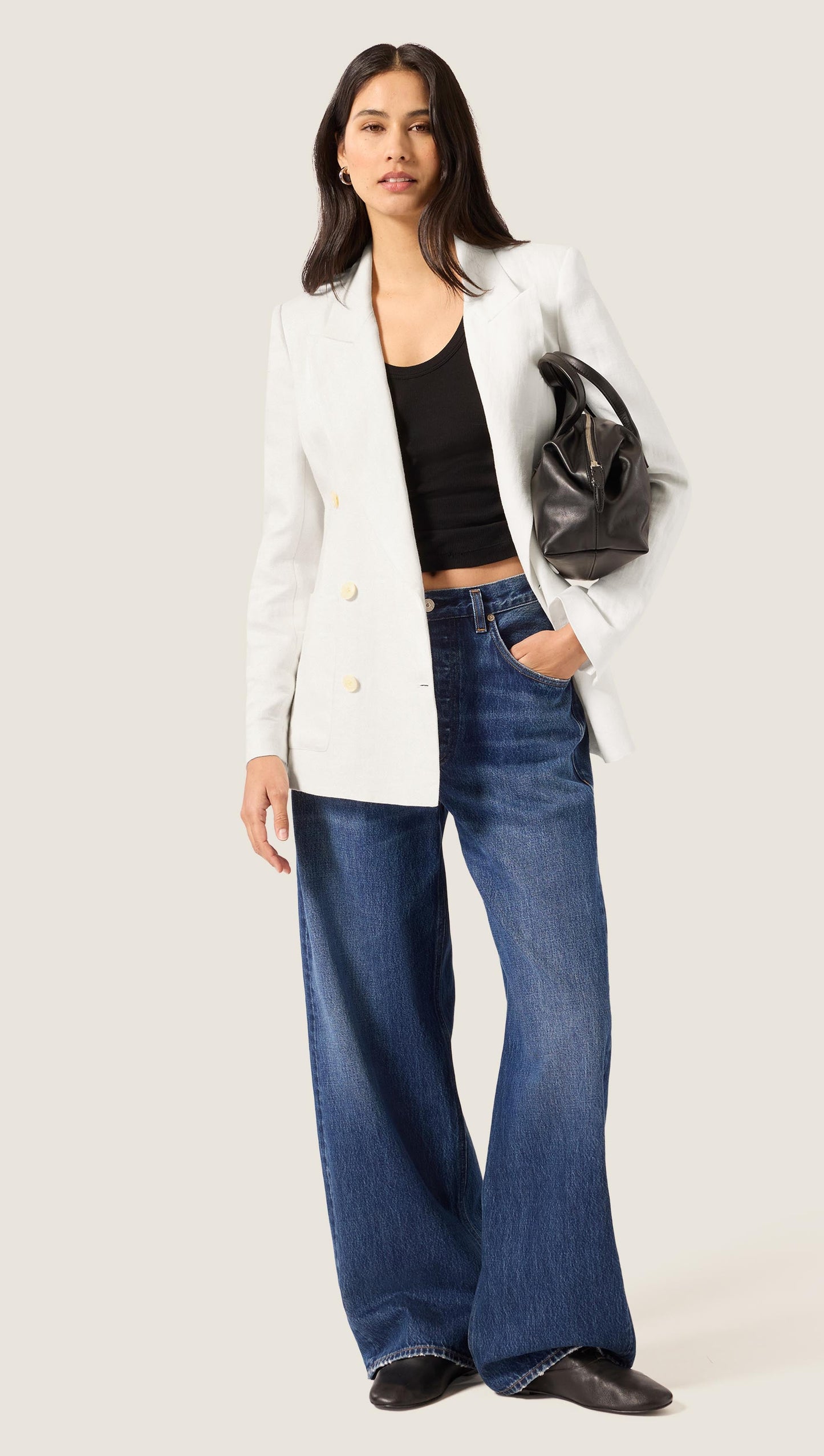 Chelsea Blazer in Viscose Linen | Ivory