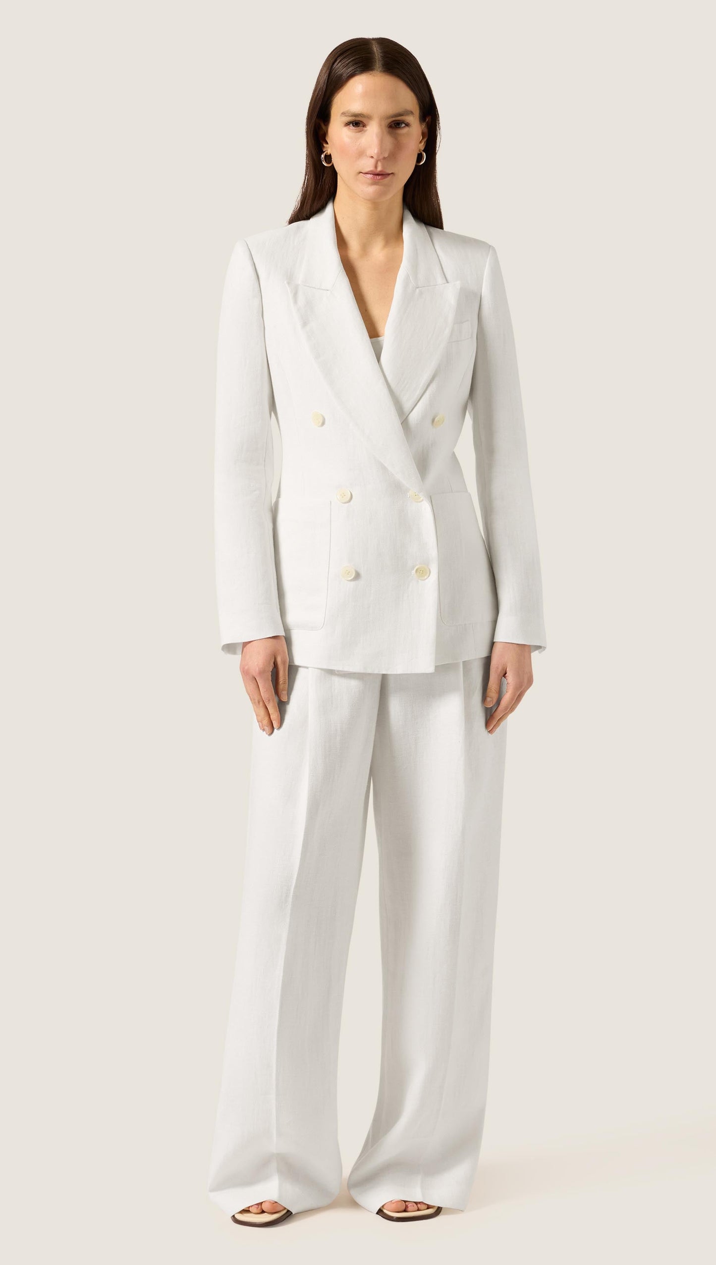 Chelsea Blazer in Viscose Linen | Ivory