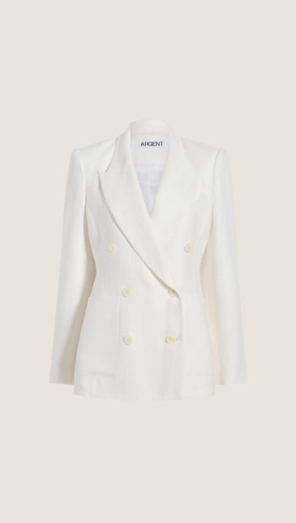 Chelsea Blazer in Viscose Linen | Ivory