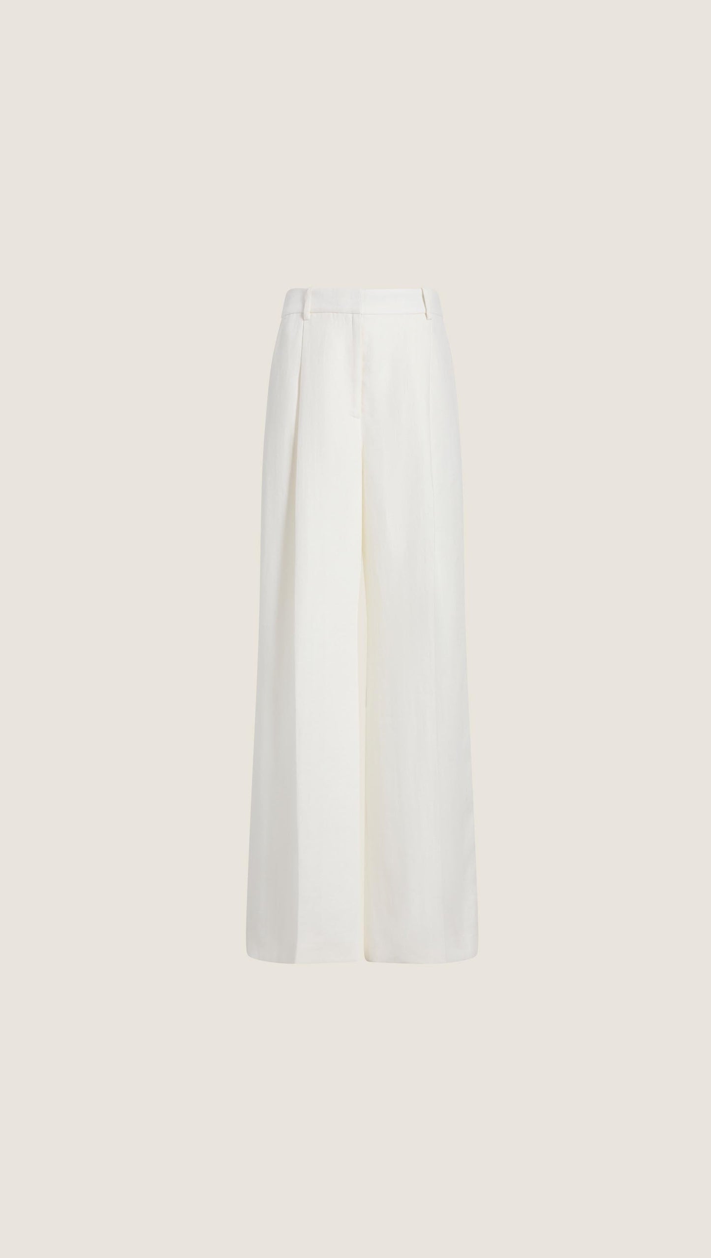 Single Pleat Trouser in Viscose Linen | Ivory