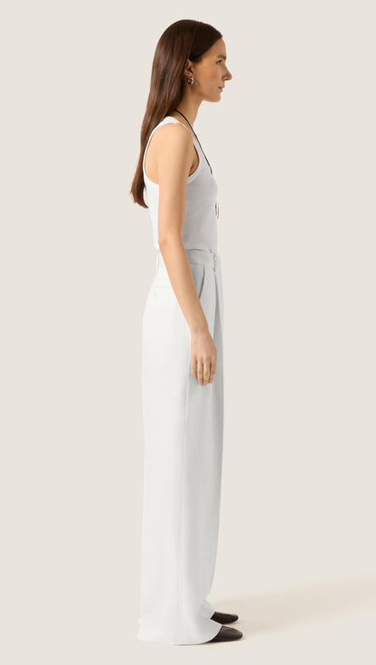 Single Pleat Trouser in Viscose Linen | Ivory