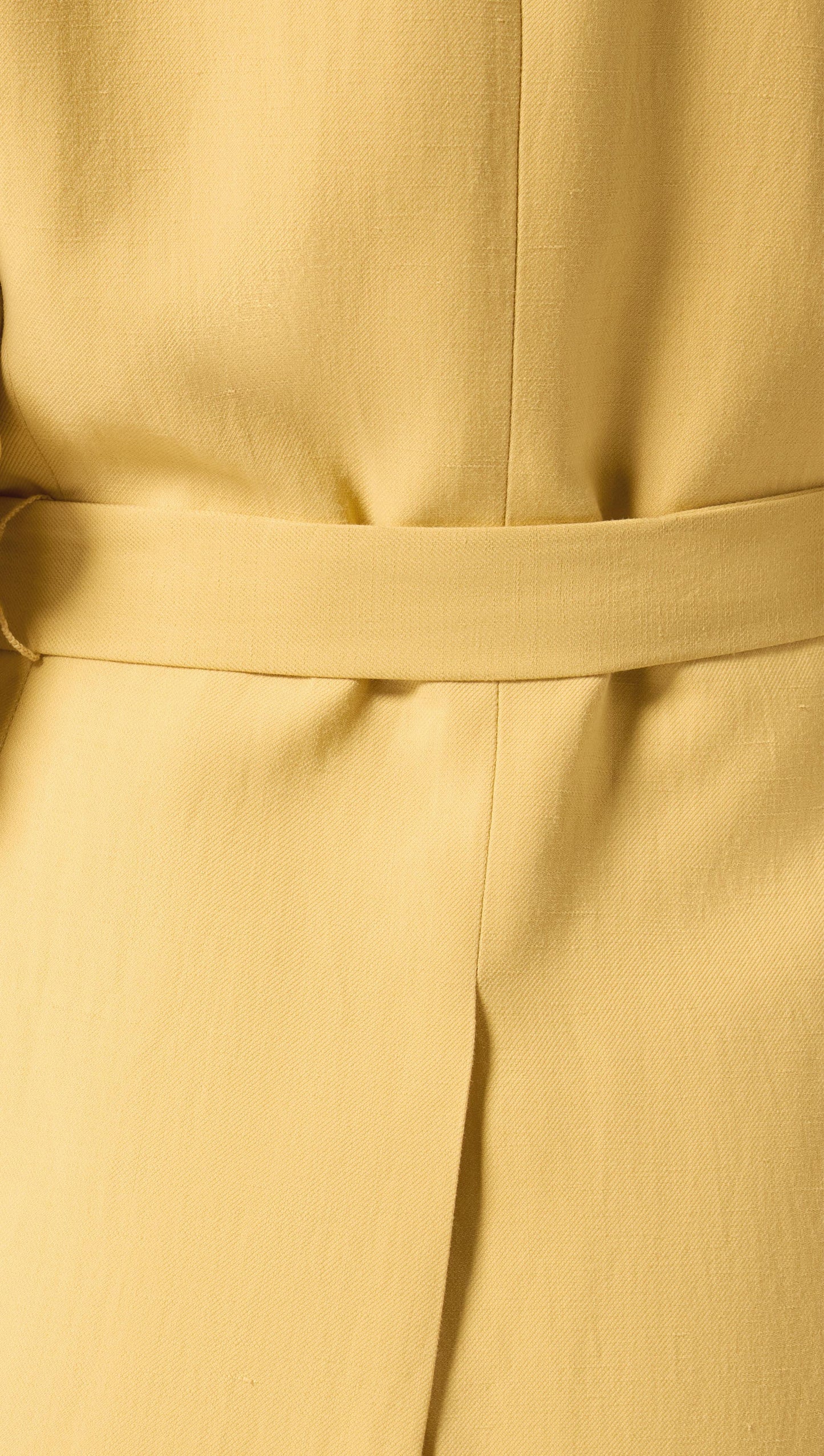 Belted Double-Breasted Blazer in Viscose Linen | Sunflower