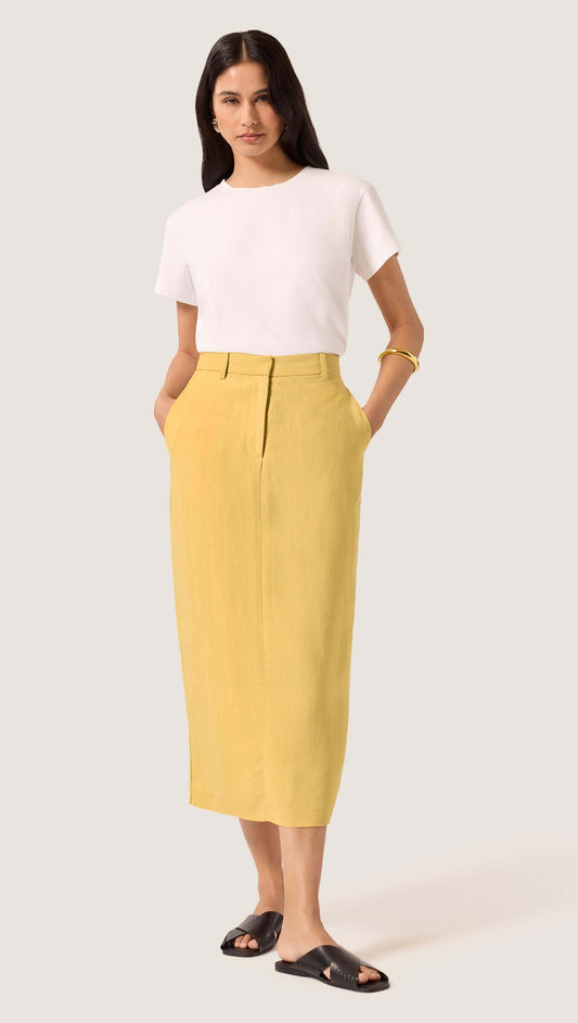 Pencil Skirt in Viscose Linen | Sunflower