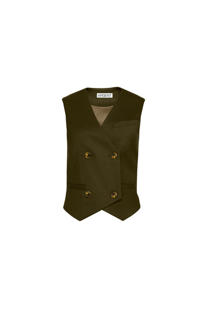 Double-Breasted Waistcoat in Seasonless Wool | Basil