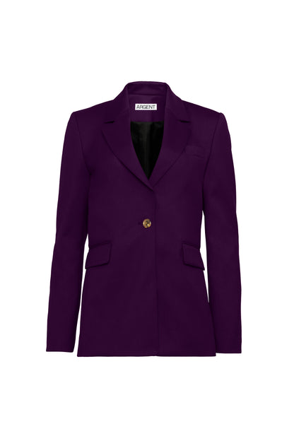 Notch Lapel Blazer in Seasonless Wool | Grape