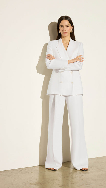 Single Pleat Trouser in Viscose Linen | Ivory