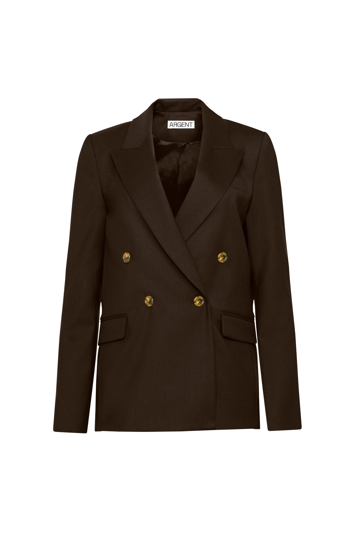 Peak Lapel Blazer in Seasonless Wool | Espresso