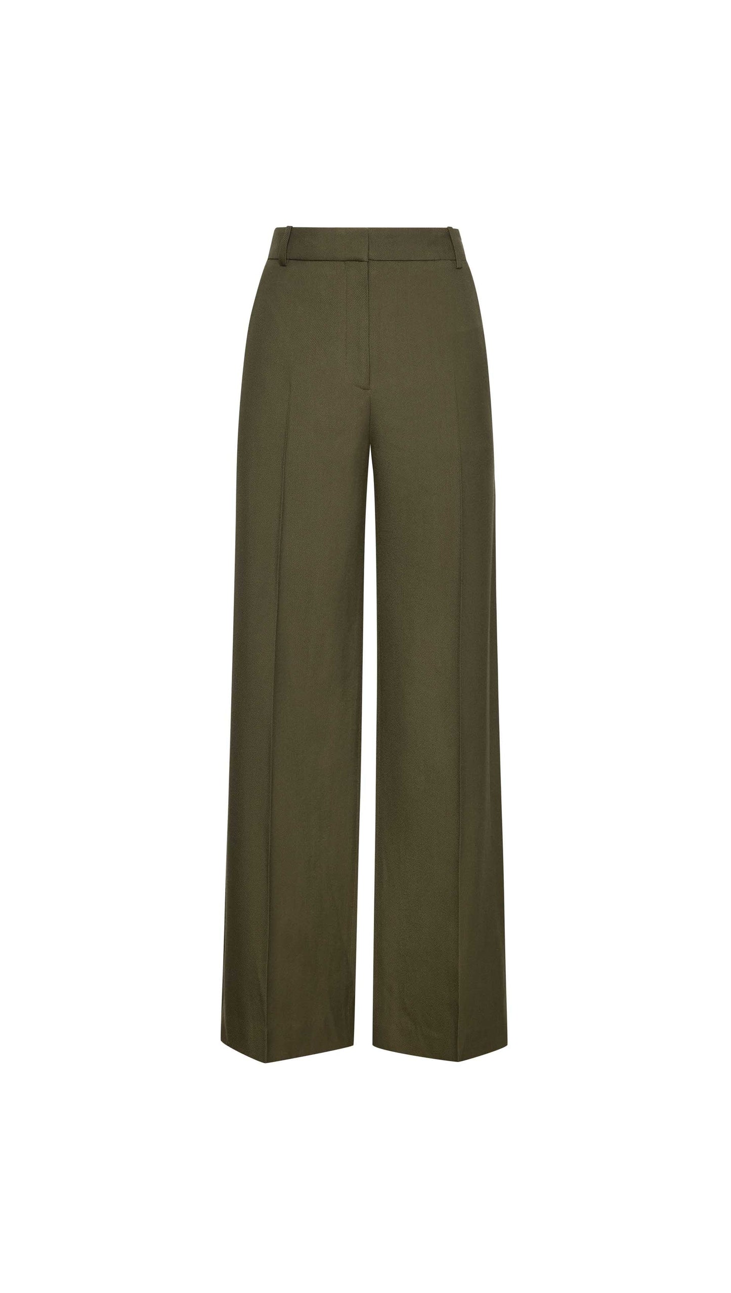 Soho Trouser in Viscose Wool Twill | Olive