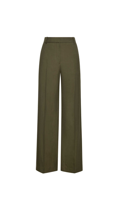 Soho Trouser in Viscose Wool Twill | Olive