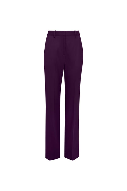 Straight Leg Trouser in Seasonless Wool | Grape