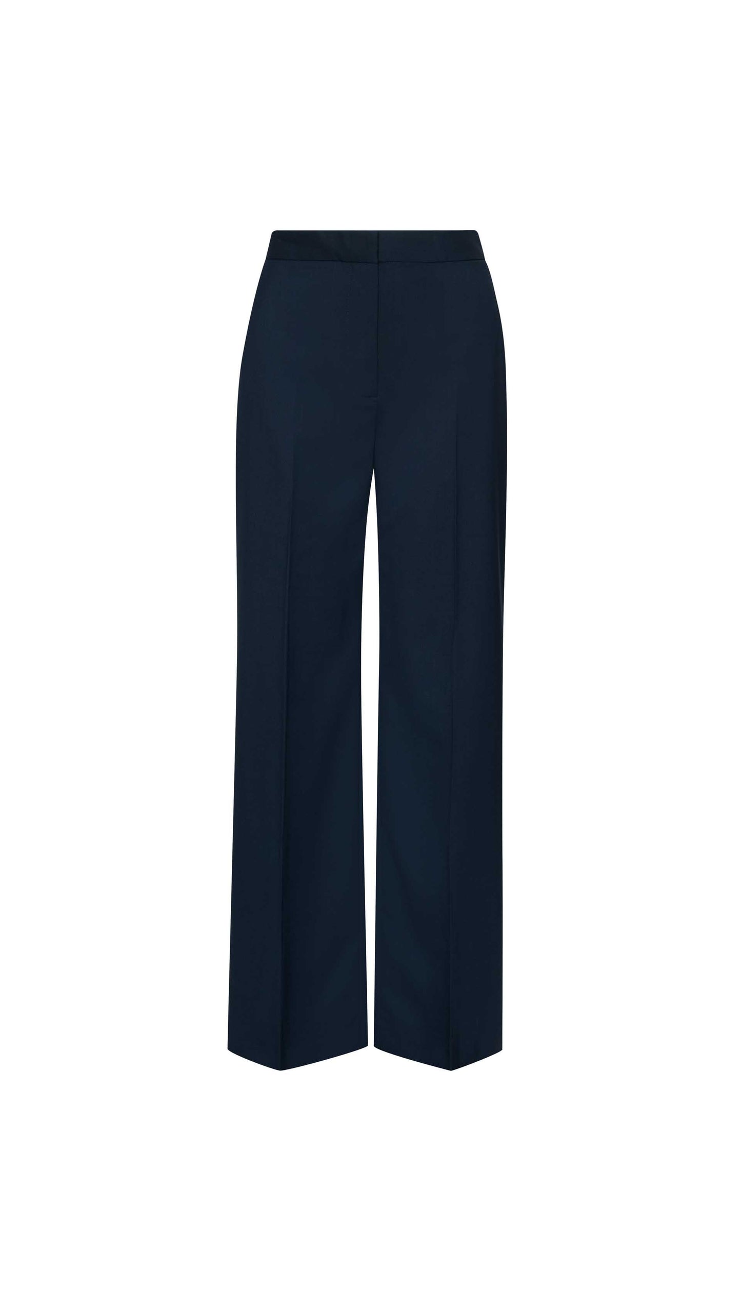 Wide Leg Trouser in Seasonless Wool | Navy